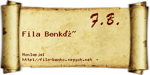 Fila Benkő névjegykártya